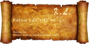 Katra Lóránt névjegykártya